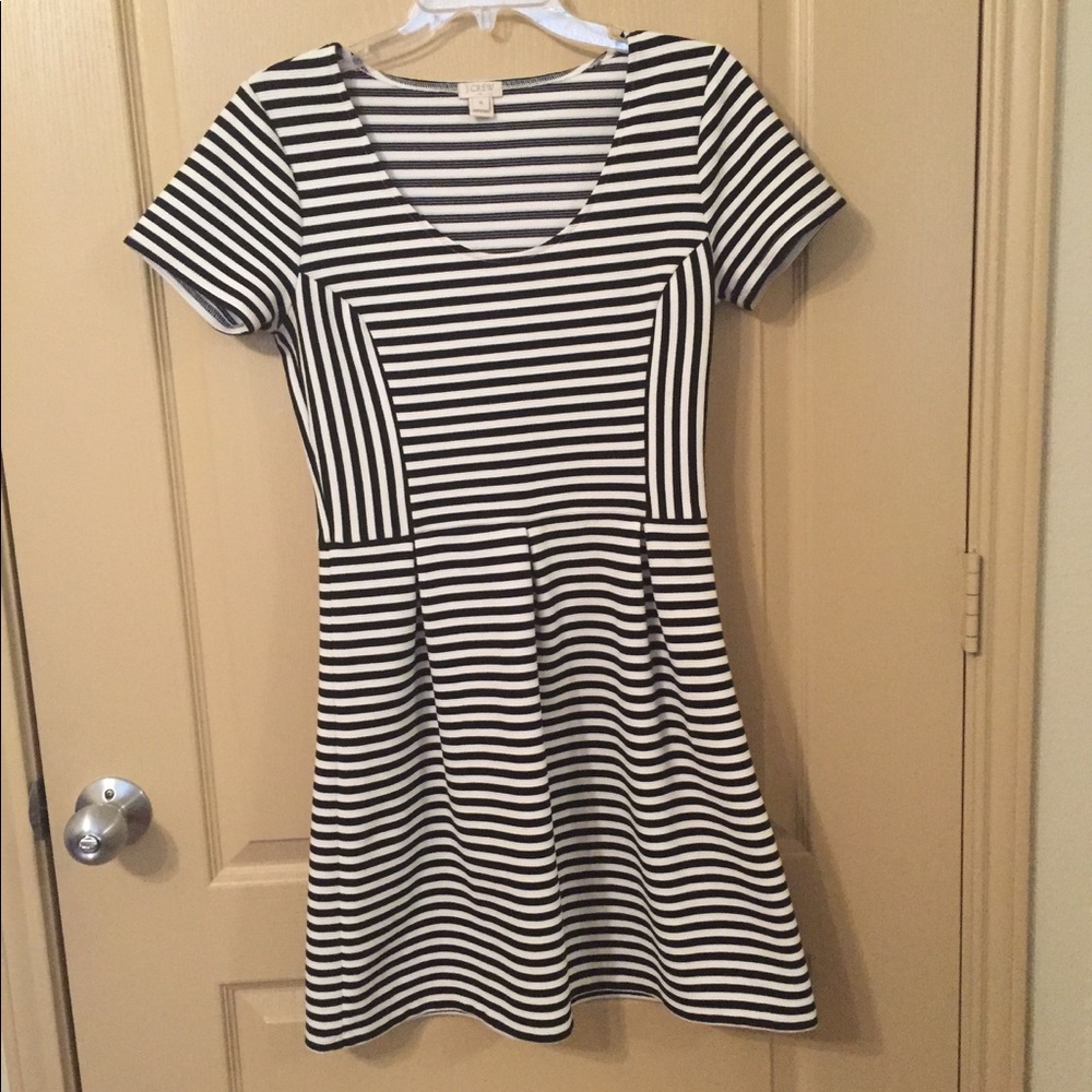 J. Crew Striped Fit and Flare Dress